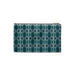 Tropical Blue Abstract Ocean Drops Cosmetic Bag (Small)  Back