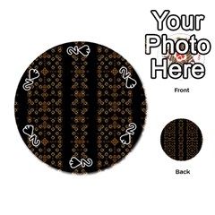 Dark Arabic Stripes Playing Cards 54 (round)  by dflcprints