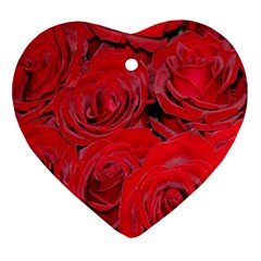 Red Roses Love Heart Ornament (2 Sides) by yoursparklingshop