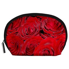 Red Roses Love Accessory Pouches (large)  by yoursparklingshop