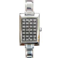 Black White Gray Crosses Rectangle Italian Charm Watch by yoursparklingshop