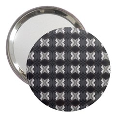 Black White Gray Crosses 3  Handbag Mirrors by yoursparklingshop