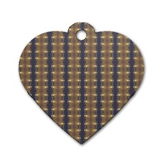 Black Brown Gold Stripes Dog Tag Heart (one Side)