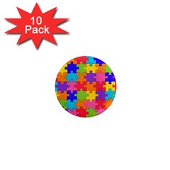 Funny Colorful Jigsaw Puzzle 1  Mini Magnet (10 pack) 