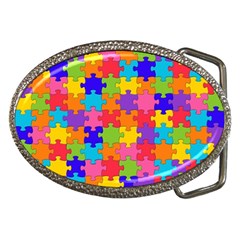 Funny Colorful Jigsaw Puzzle Belt Buckles