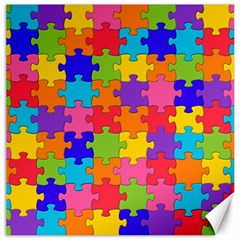 Funny Colorful Jigsaw Puzzle Canvas 12  x 12  