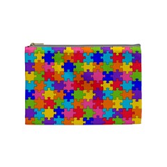 Funny Colorful Jigsaw Puzzle Cosmetic Bag (medium) 