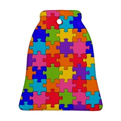 Funny Colorful Jigsaw Puzzle Ornament (Bell) 