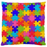 Funny Colorful Jigsaw Puzzle Large Cushion Case (One Side) Front