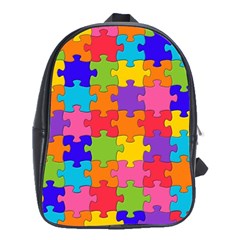 Funny Colorful Jigsaw Puzzle School Bags (XL) 