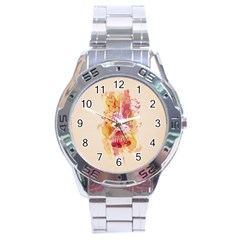 Paris With Watercolor Stainless Steel Analogue Watch