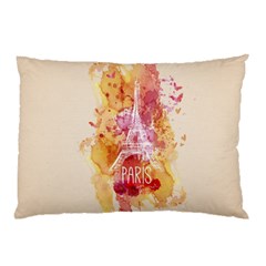 Paris With Watercolor Pillow Case (two Sides)