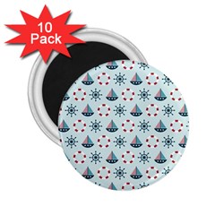 Nautical Elements Pattern 2 25  Magnets (10 Pack) 