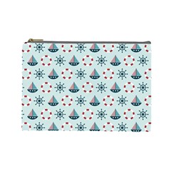 Nautical Elements Pattern Cosmetic Bag (large) 