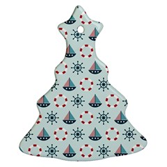 Nautical Elements Pattern Ornament (christmas Tree)