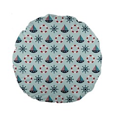 Nautical Elements Pattern Standard 15  Premium Round Cushions