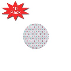 Seamless Nautical Pattern 1  Mini Buttons (10 Pack)  by TastefulDesigns