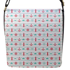 Seamless Nautical Pattern Flap Messenger Bag (s)