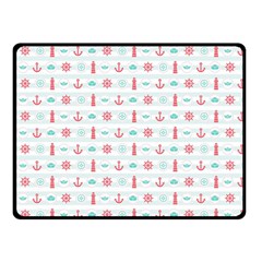 Seamless Nautical Pattern Double Sided Fleece Blanket (small) 