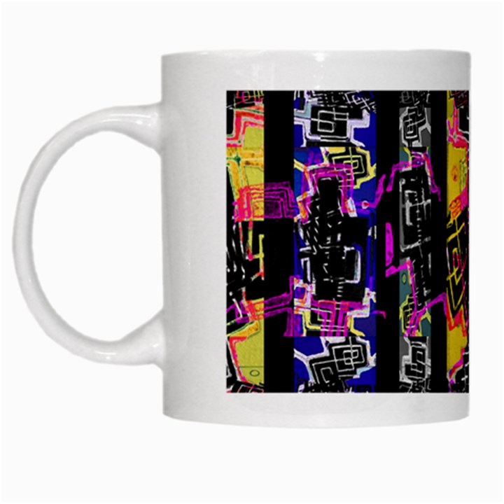 Urban Tribal Stripes White Mugs