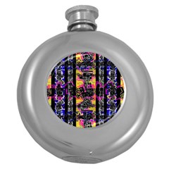 Urban Tribal Stripes Round Hip Flask (5 Oz) by dflcprints