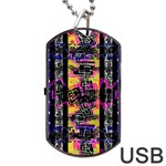 Urban Tribal Stripes Dog Tag USB Flash (Two Sides)  Front