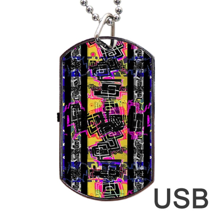 Urban Tribal Stripes Dog Tag USB Flash (Two Sides) 