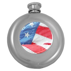 Folded American Flag Round Hip Flask (5 Oz) by StuffOrSomething