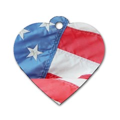 Folded American Flag Dog Tag Heart (one Side) by StuffOrSomething