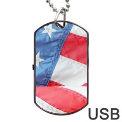 Folded American Flag Dog Tag Usb Flash (one Side) by StuffOrSomething