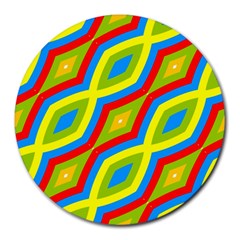 Colorful Chains                    			round Mousepad by LalyLauraFLM