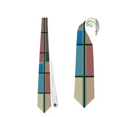 Rectangles In Retro Colors Pattern                      Necktie by LalyLauraFLM