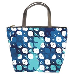Blue Texture                       	bucket Bag by LalyLauraFLM