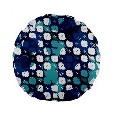 Blue Texture                       	standard 15  Premium Flano Round Cushion by LalyLauraFLM