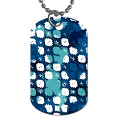 Blue Texture                       			dog Tag (one Side) by LalyLauraFLM