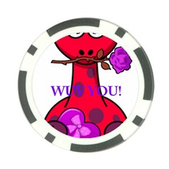 Wuv You! Poker Chip Card Guards by SugaPlumsEmporium