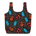 Beetles And Ladybug Pattern Bug Lover  Full Print Recycle Bags (L) 