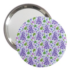 Liliac Flowers And Leaves Pattern 3  Handbag Mirrors by TastefulDesigns