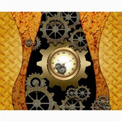 Steampunk Golden Design With Clocks And Gears Collage 8  X 10  by FantasyWorld7