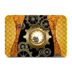 Steampunk Golden Design With Clocks And Gears Plate Mats by FantasyWorld7