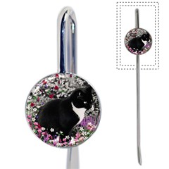 Freckles In Flowers Ii, Black White Tux Cat Book Mark