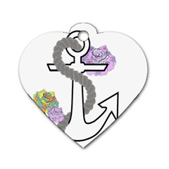 2 Combo Flowersa  Dog Tag Heart (Two Sides)