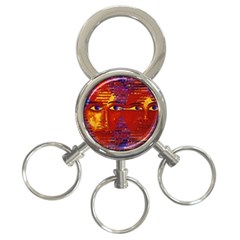 Conundrum Iii, Abstract Purple & Orange Goddess 3-ring Key Chains by DianeClancy