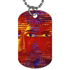 Conundrum Iii, Abstract Purple & Orange Goddess Dog Tag (one Side) by DianeClancy