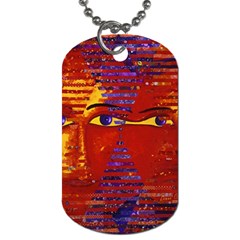 Conundrum Iii, Abstract Purple & Orange Goddess Dog Tag (two Sides) by DianeClancy