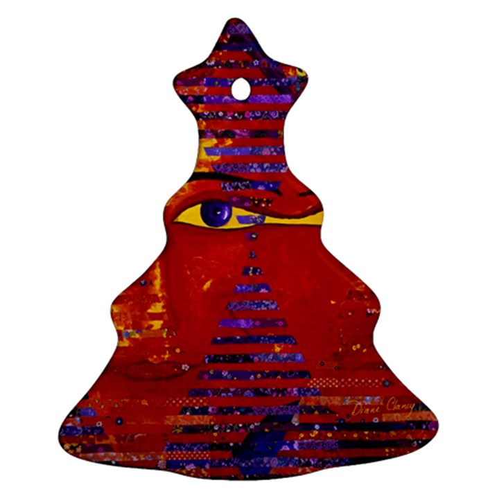 Conundrum Iii, Abstract Purple & Orange Goddess Christmas Tree Ornament (2 Sides)