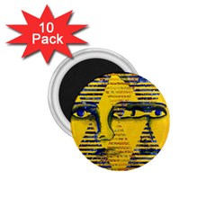 Conundrum II, Abstract Golden & Sapphire Goddess 1.75  Magnets (10 pack) 