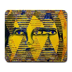 Conundrum II, Abstract Golden & Sapphire Goddess Large Mousepads