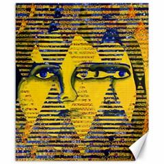 Conundrum II, Abstract Golden & Sapphire Goddess Canvas 8  x 10 