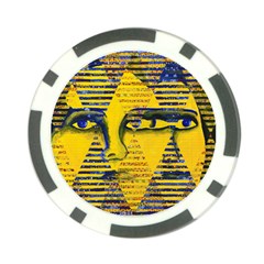 Conundrum Ii, Abstract Golden & Sapphire Goddess Poker Chip Card Guards (10 Pack)  by DianeClancy